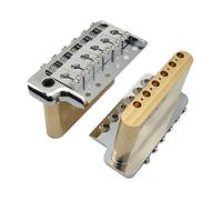CNC Machined Ultra 52.5mm Brass 6 Screws Guitar Tremolo Bridge for PRS Style Knife Edge for ST Guitar Black Gold Chrome Color(Chrome)