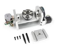 CNC Milling Machine Rotational 4th 5th Axis,Rotary Table 3 Jaw 100mm Chuck A-axis C-axis 5-Axis Indexing Dividing Head 6:1 8:1 for CNC Rout Engraving Rotation Axis Nema23 Stepp Motor