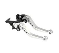 CNC Modification Motorcycle Handle Multi-gear Adjustable Horn Brake Clutch Handle Horn Handle Motorcycle Modification Accessories(Silver)