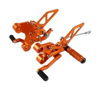 CNC Motorcycle Adjustable Rearsets Footrest For 790 For Duke 790 For 790Duke 2018-2023 For 890 For Duke 890 2020-2023 Foot Pegs Foot Pedal Motorcycle Front Foot Pegs(Orange)