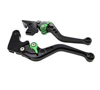 CNC Motorcycle Billet Short Adjustable Brake Clutch Lever set pair For Vulcan 500 1990-2009, For 800 1995-2006, For 900 2006-2016 Motorcycle Short Brake Clutch Levers(Black Lever with Green Adjuster)