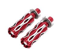 CNC Motorcycle Rear Foot Pegs Pedal, Aluminum Alloy Rearset Footrests for Motorcycle, High Strength Split Structure with Galvanized Paint, Perfect Replacement for General (Red)