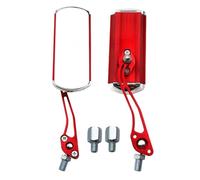 CNC Motorcycle Rearview Mirror 360 Degree Rotating Scooter Electric Vehicle Universal Aluminum Alloy Reversing(Red)