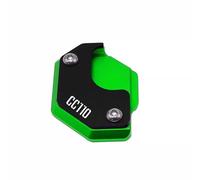 CNC Motorcycle Stand Motorcycle Kickstand Pads Thick Base Plate Side Stand Aluminum Non-slip For H&ON&DA Cub 110 2018-2022(Green)