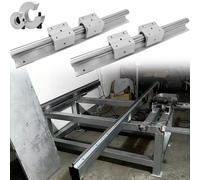 CNC Rail Kit Linear Rails, 600 1000 2000 Mm Linear Guide Rail With Fully Supported Shaft Rod & Block Bearings, Cuttable Sliding Rail Track System For Automated Machines(SBR35,Length 600mm)