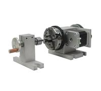 CNC Rotary Axis 4th Axis 3 Jaw Chuck 44/54/65MM Center Height Activity Tailstock for CNC Router Engraver Milling Machine(65mm 4th axis Pack)