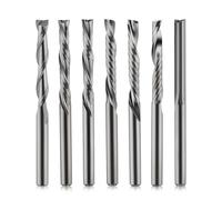 CNC Router Bits Set 1/8" Shank,1/8 end Mill CNC Router bits for polywood, Acrylic,Hardwood etc,1/8" Cutting Diameter Pack of 7