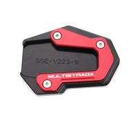 Cnc Side Support Pad Motorcycle Kickstand Side Stand Foot Pad For DUCATI Multistrada V2 V2S V4 V4S 2022 2023 2024 Extension Foot Plate Kickstand Extender Plate(Red)