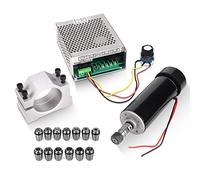 CNC Spindle 500W Air Cooled 0.5kw Milling Motor and Spindle Speed Power Converter and 52mm Clamp and 13pcs ER11 Collet for DIY Engraving