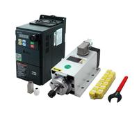 CNC Spindle Kit, 2.2KW 220V 400Hz 24000rpm HTNC Square air Cooled Spindle 2.2KW 220V HS320 Frequency Changer +1 pcs ER20A Wrench 15 pcs ER20 Collet (1-13mm) (2.2kw 220v)