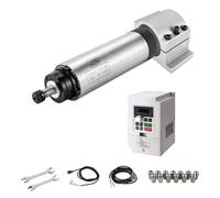 CNC Spindle Motor Kits, 220V 1.5KW CNC Spindle Air Cooled Spindle Motor+220V 1.5KW VFD+Φ65mm CNC Clamp Mount + ER11 Collet Set+ Drill Bits+Wrenches for CNC Router Mahine