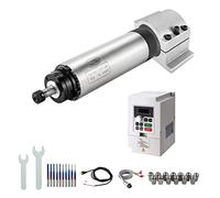 CNC Spindle Motor Kits, 220V 1.5KW CNC Spindle Air Cooled Spindle Motor+220V 1.5KW VFD+Φ65mm CNC Clamp Mount + ER11 Collet Set+ Drill Bits+Wrenches for CNC Router Mahine
