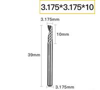 CNC Spiral Milling Cutter Single Edge with 3 175mm Shank Diameter for Precision Cutting and Smooth Chip Flow on Advertising and Woodworking Machines (3.175x3.175x10mm )