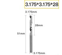 CNC Spiral Milling Cutter Single Edge with 3 175mm Shank Diameter for Precision Cutting and Smooth Chip Flow on Advertising and Woodworking Machines (3.175x3.175x28mm )