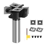 CNC Spoilboard Surfacing Router Bit 1/2" Shank, Slab Flattening Router Bit with 1-1/2"Cutting Diameter,2+2 Flutes Insert Carbide Wood Planer Router Bits for Flycutter/Slab Leveler/Rabbeting
