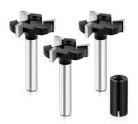 CNC Spoilboard Surfacing Router Bits 3pcs, 1/4 inch (6.35mm) Shank 1 inch (25mm) Cutting Diameter, EXFEIN Slab Flattening Router Bit Planing Bit Wood Milling Cutter Planer Woodworking Tool