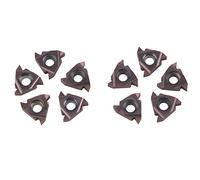 CNC Turning Blade Inserts 10Pcs Tungsten Steel Thread Cutting Lathe Machine Tool 16ER AG55 for Steel Cast Iron Processing Durable High Precision
