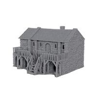 CNC Universe Black Rock Barracks Tabletop Gaming Terrain 3D Print for Use with Gaming Miniatures, Tabletop Wargames, RPGs & Dioramas (28MM Scale (L 243MM X W 215MM X H 159MM))