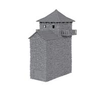 CNC Universe Black Rock Keep Tabletop Gaming Terrain 3D Print for Use with Gaming Miniatures, Tabletop Wargames, RPGs & Dioramas (10MM Scale (L 61MM X W 46MM X H 86MM))