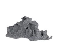 CNC Universe Ruined French Mausoleum Tabletop Gaming Terrain 3D Print for Use with Gaming Miniatures, Tabletop Wargames, RPGs & Dioramas (15MM Scale (L 96MM X W 113MM X H 52MM))
