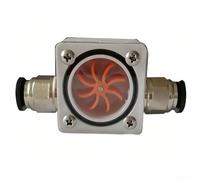 CNC Water Flow Indicator, Spindle Cooling System Gauge, Transparent Quick-Connect Metal Housing(8mm)