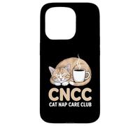 CNCC Cat Nap Care Club Cozy Cat With Coffee Case for iPhone 15 Pro