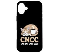 CNCC Cat Nap Care Club Cozy Cat With Coffee Case for iPhone 16 Plus
