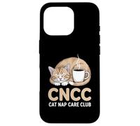 CNCC Cat Nap Care Club Cozy Cat With Coffee Case for iPhone 16 Pro