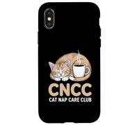 CNCC Cat Nap Care Club Cozy Cat With Coffee Case for iPhone X/XS