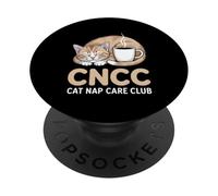 CNCC Cat Nap Care Club Cozy Cat With Coffee PopSockets Adhesive PopGrip