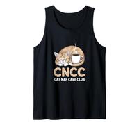 CNCC Cat Nap Care Club Cozy Cat with Coffee Tank Top