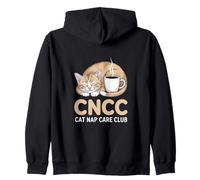 CNCC Cat Nap Care Club Cozy Cat With Coffee Zip Hoodie