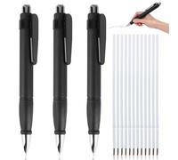 Cncedi 3PCS Extra Large Ballpoint Pens, Wide Grip Big Fat Pen with 12 Refills Weighted Pen Easy Grip Jumbo Pens Black Ink for Big Hands, Arthritis And Elderly Comfortable Writing(1.0mm)