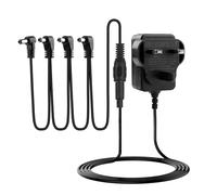 Cncedi 9V 1A Guitar Pedal Power Supply Adapter DC Wall Charger Adapter with 4 Way Daisy Chain Pedal Cables for JOYO, Donner, BOSS, Sonicake, MXR, TC Electroneic, Zoom Effects Pedals Adapter(1.5m)