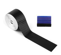 Cncedi Carbon Fibre Vinyl Wrap, Car Door Sill Anti-Scratch Protector, Black Carbon Fiber Tape, 3D Self-adhesive Strips for Vehicle Auto Motorcycle Bike (3cm width x 10m length )