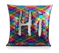 Cncedi Magic Reversible Sequins Pillow Cover Throw Cushion Case, Color Changing Pillow Cover for Home Car Sofa Decorative,40x40cm