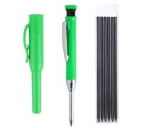 Cncedi Mechanical Carpenters Pencil, Construction Pencil with 6Pcs Refills, Long Nose Nib Metal Solid Joiners, Deep Hole Marker Woodworking Tools for Builders Architect (Green)