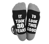 Cncedi Mens Sock Novelty Sock, 30th/40th/50th/60th/70th Birthday Gift for Dad/Grandad/Husband, Funny Father's Day Gifts Black Crew Cotton Socks Size 9-11