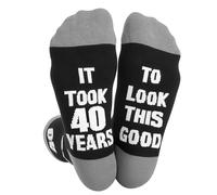 Cncedi Mens Sock Novelty Sock, 30th/40th/50th/60th/70th Birthday Gift for Dad/Grandad/Husband, Funny Father's Day Gifts Black Crew Cotton Socks Size 9-11