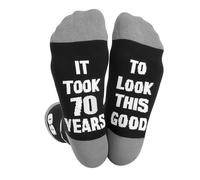 Cncedi Mens Sock Novelty Sock, 30th/40th/50th/60th/70th Birthday Gift for Dad/Grandad/Husband, Funny Father's Day Gifts Black Crew Cotton Socks Size 9-11