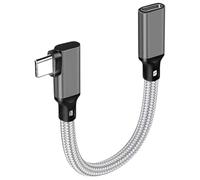 Cncedi Right Angle USB C Extension Cable 0.2m, 10Gbps 4K@60Hz 90 degree USBC Video Extension 100W Fast Charge Type C Male to Female Extender Charging Short Cord for Laptop & Tablet & Mobile Phone