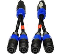 CNCESS 4-Pole Speakon Splitter Cable, Speakon Male Plug to Dual 2-Pole Female Speakon Jacks, 6 Inch 12 AWG Speaker Breakout Adapter, 2 Pack