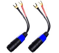 CNCESS CESS-001L Spade Fork Plug to Speakon Female Jack Adapter for Speaker Cable - 2 Pack (Large Spade)