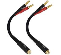 CNCESS CESS-023-6i Banana Plugs to RCA Cable 6-inch, Phono Banana Speaker Cable, 2 Pack