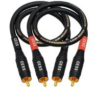 CNCESS CESS-075-1f Heavy Duty Waterproof Phono RCA Male to Male Patch Cable (1 FT)