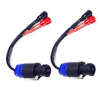 CNCESS CESS-089 Speakon Plug to Female Banana Jack Speaker Cable, Accept Banana Plug, Spade Fork and Bare Wire, 2 Pack
