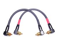 CNCESS CESS-137-1f Right Angle RCA Preamp Jumpers Male to Male Patch Cable, 2 Pack (1 Foot)