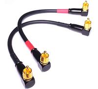 CNCESS CESS-137-6i Right Angle RCA to RCA Preamp Jumpers Male to Male Patch Cable, 2 Pack (6 Inches)
