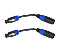 CNCESS CESS-273 Speakon Mono Bridge Mode Adapter Cable, 2-Pack