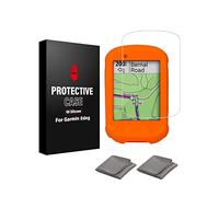 CNCLOL Case for Garmin Edge 530 830 130 1030 Silicone Protective cover，Tempered Glass Screen Protector for Garmin Edge 530 830 130 1030 Film Anti-Scratch High Definition Full Coverage